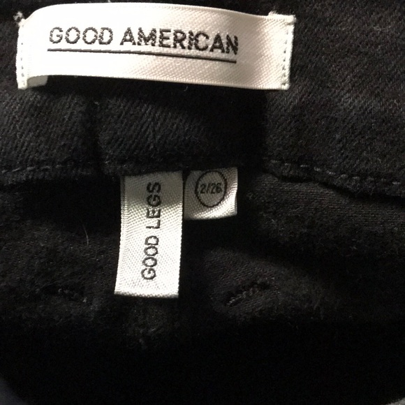 Good American Good Legs Black Jeans Distressed Hem size 2/26 - Picture 2 of 3